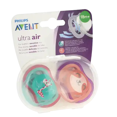 Avent Ultra Air Sucette Silicone +18mois Girl Motif B/2 à VERNON