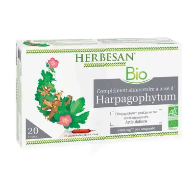 Herbesan Phyto Harpagophytum Solution Buvable Articulations Bio 20 Ampoules/15ml à Beaujeu-Saint-Vallier-Pierrejux-et-Quitteur