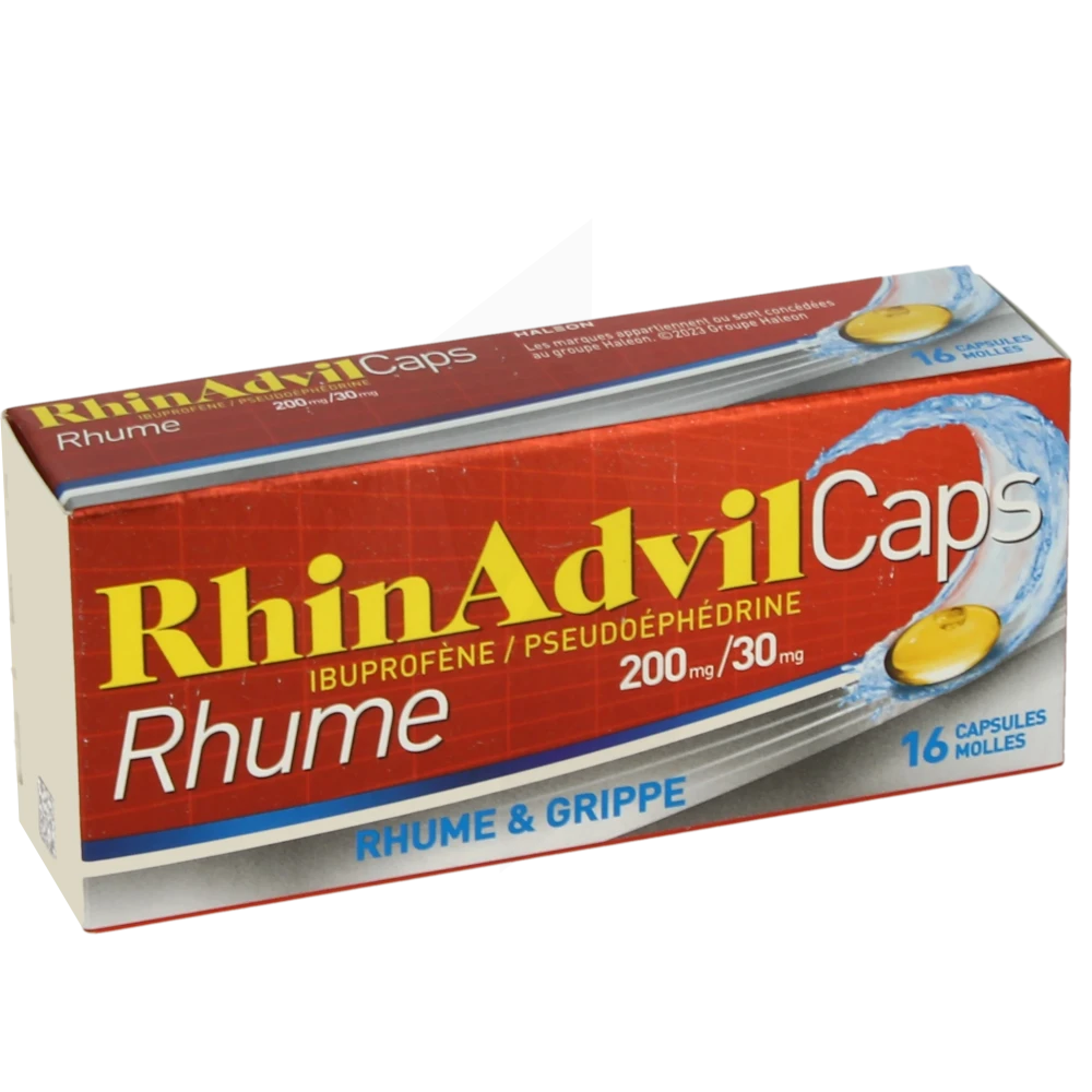 Rhinadvilcaps Rhume Ibuprofene/pseudoephedrine 200 Mg/30 Mg, Capsule Molle