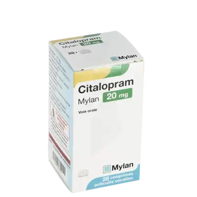 Citalopram Viatris 20 Mg, Comprimé Pelliculé Sécable à Chelles