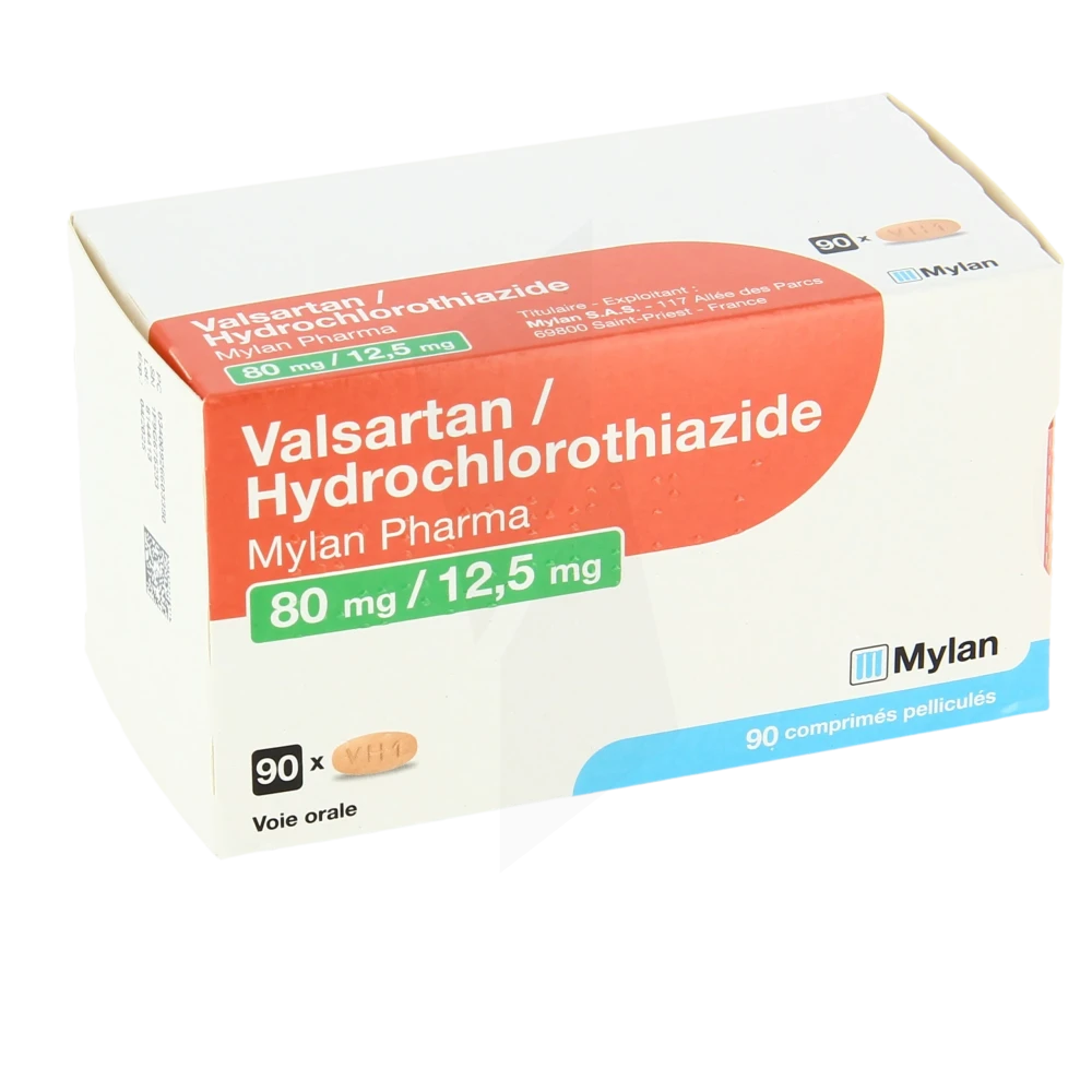 Valsartan/hydrochlorothiazide Viatris 80 Mg/12,5 Mg, Comprimé Pelliculé