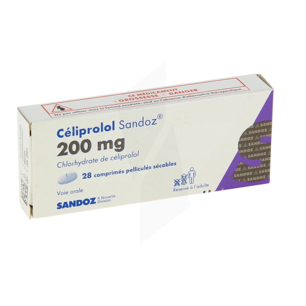 Celiprolol Sandoz 200 Mg, Comprimé Pelliculé Sécable