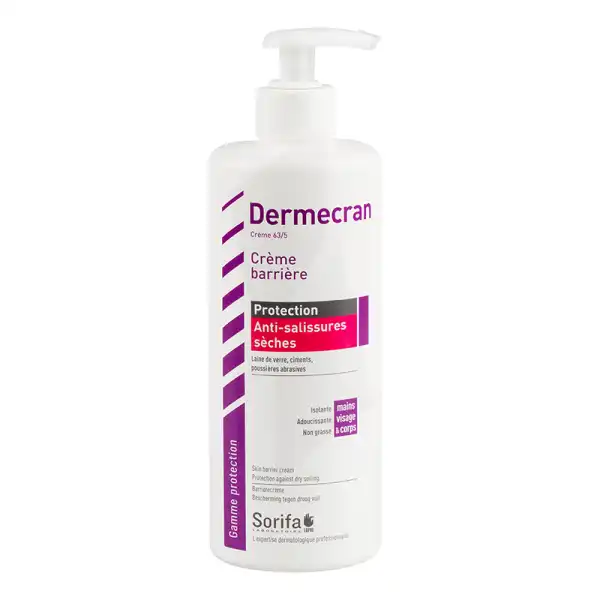 Dermécran® Crème Barrière Protection Anti-salissures Seches Flacon Pompe 500ml