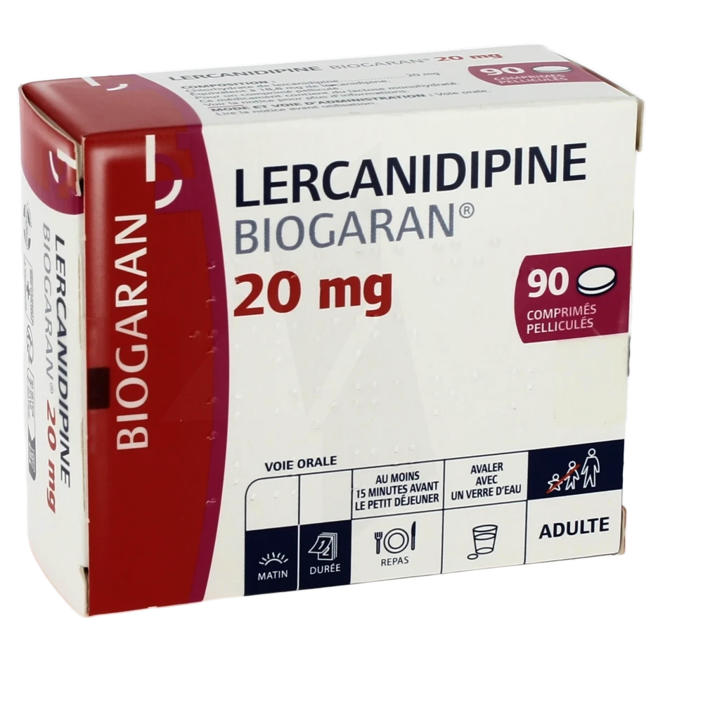 Lercanidipine Biogaran 20 Mg, Comprimé Pelliculé