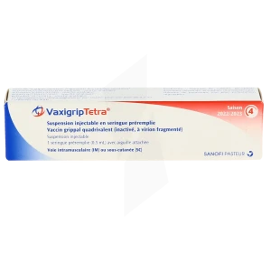 Vaxigriptetra, Suspension Injectable En Seringue Préremplie. Vaccin Grippal Quadrivalent (inactivé, à Virion Fragmenté)