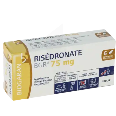 Risedronate Bgr 75 Mg, Comprimé Pelliculé à CHAMPAGNOLE