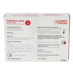 Fiprokil Duo 134 Mg/40 Mg Solution Pour Spot-on Pour Chiens Moyens, Solution Pour Spot-on