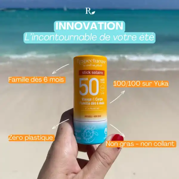 Respectueuse Solaire Stick Spf50 Bio 18g