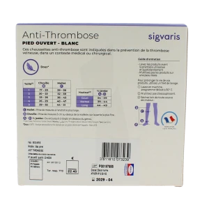 Sigvaris At2 Chaussette Pied Ouvert Blanc T2 Normal