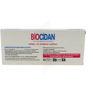 Biocidan 0,1 Mg/0,4 Ml, Collyre En Récipient Unidose