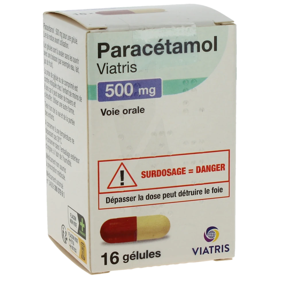 Paracetamol Viatris 500 Mg, Gélule