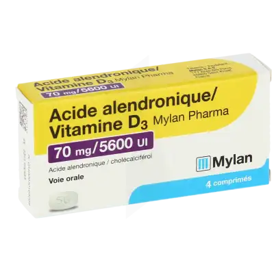 Acide Alendronique/vitamine D3 Viatris 70 Mg/5 600 Ui, Comprimé à Nice