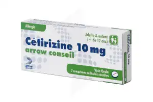 Cetirizine Arrow Conseil 10 Mg, Comprimé Pelliculé Sécable à Blere