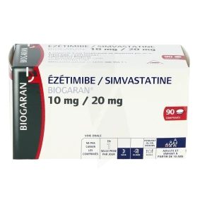 Ezetimibe/simvastatine Biogaran 10 Mg/20 Mg, Comprimé