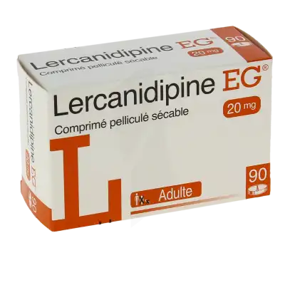 Lercanidipine Eg 20 Mg, Comprimé Pelliculé Sécable à Auterive