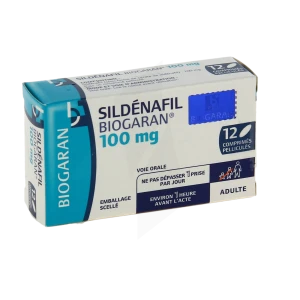 Sildenafil Biogaran 100 Mg, Comprimé Pelliculé