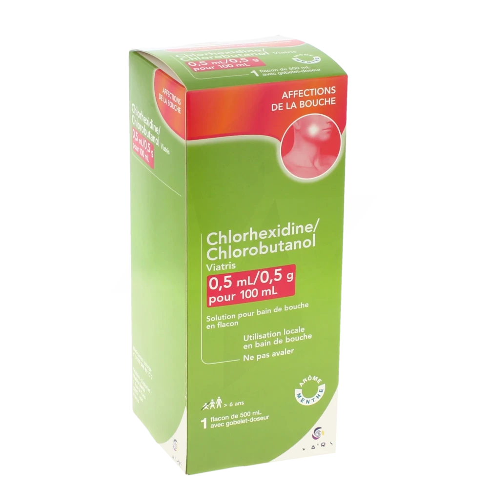 Chlorhexidine/chlorobutanol Viatris 0,5 Ml/0,5 G Pour 100 Ml, Solution Pour Bain De Bouche En Flacon