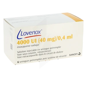 Lovenox 4 000 Ui (40 Mg)/0,4 Ml, Solution Injectable En Seringue Préremplie