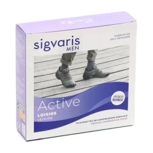 Sigvaris Active Loisirs Chaussette Classe 2 Homme Gris Anthracite Normal Xl
