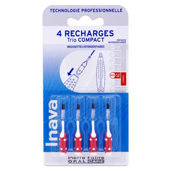 Inava Trio Compact Brossette Recharge Rouge B/6