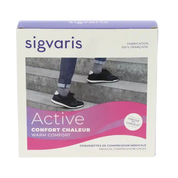 Sigvaris Active Confort Chaleur Soyance Chaussette Classe 2 Femme Plume Normal M