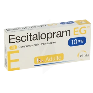 Escitalopram Eg 10 Mg, Comprimé Pelliculé Sécable