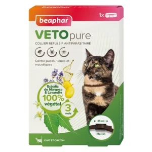 Beaphar Vetopure Collier Répulsif Antiparasitaire Pour Chats Et Chatons 1 Collier Marron