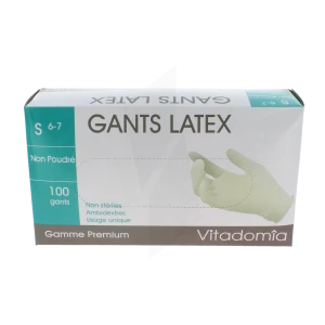 Vitadomia Gant Latex Sans Poudre Premium Ts 6/7 B/100