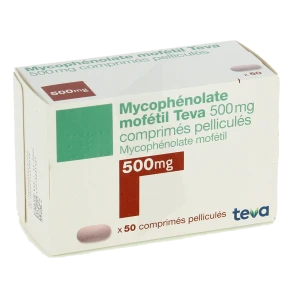 Mycophenolate Mofetil Teva 500 Mg, Comprimé Pelliculé