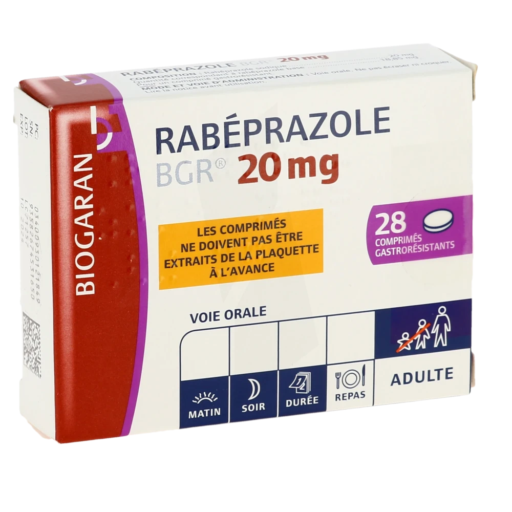 Rabeprazole Bgr 20 Mg, Comprimé Gastrorésistant