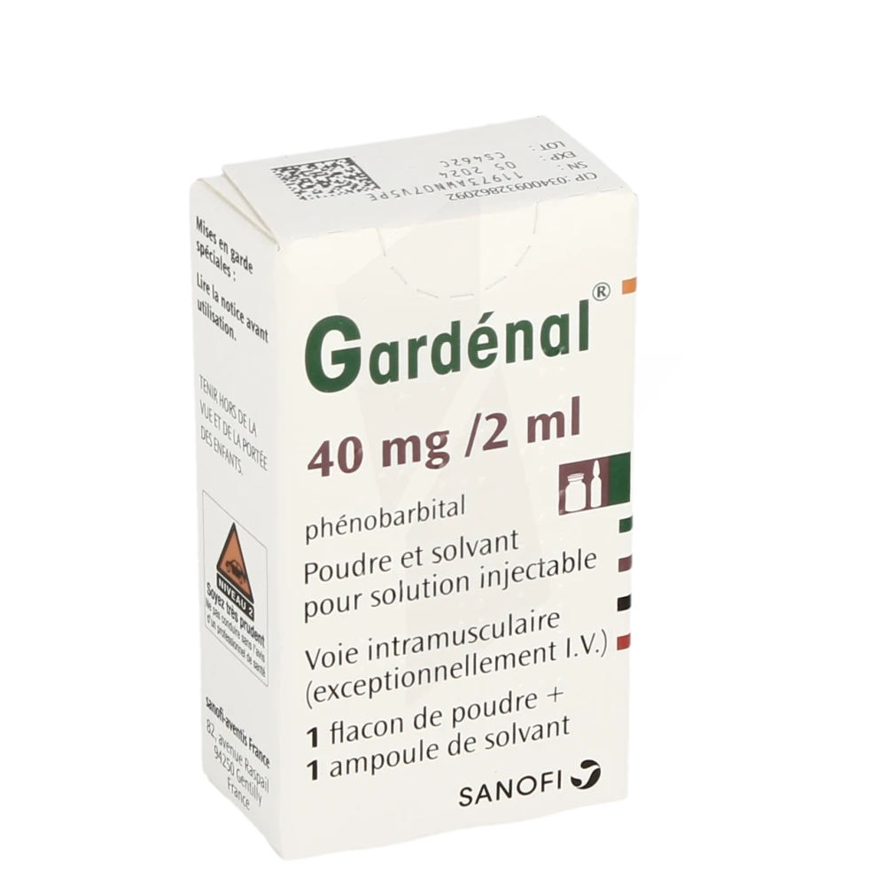 Gardenal 40 Mg/2 Ml, Poudre Et Solvant Pour Solution Injectable