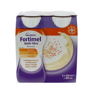 Fortimel Energy Multi Fibre Nutriment Vanille 4 Bouteilles/200ml