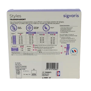 Sigvaris Styles Divin Eclat Transparent Chaussette Pied Ouvert Classe 2 Femme Beige 110 Normal M