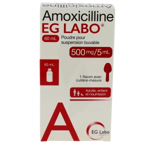 Amoxicilline Eg Labo 500 Mg/5 Ml, Poudre Pour Suspension Buvable
