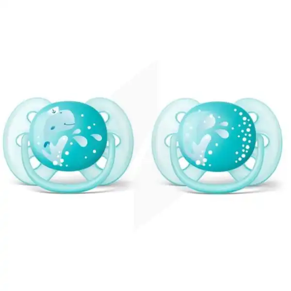 Avent Sucette Ultra Douce Silicone 6-18 Mois Baleine/mer B/2