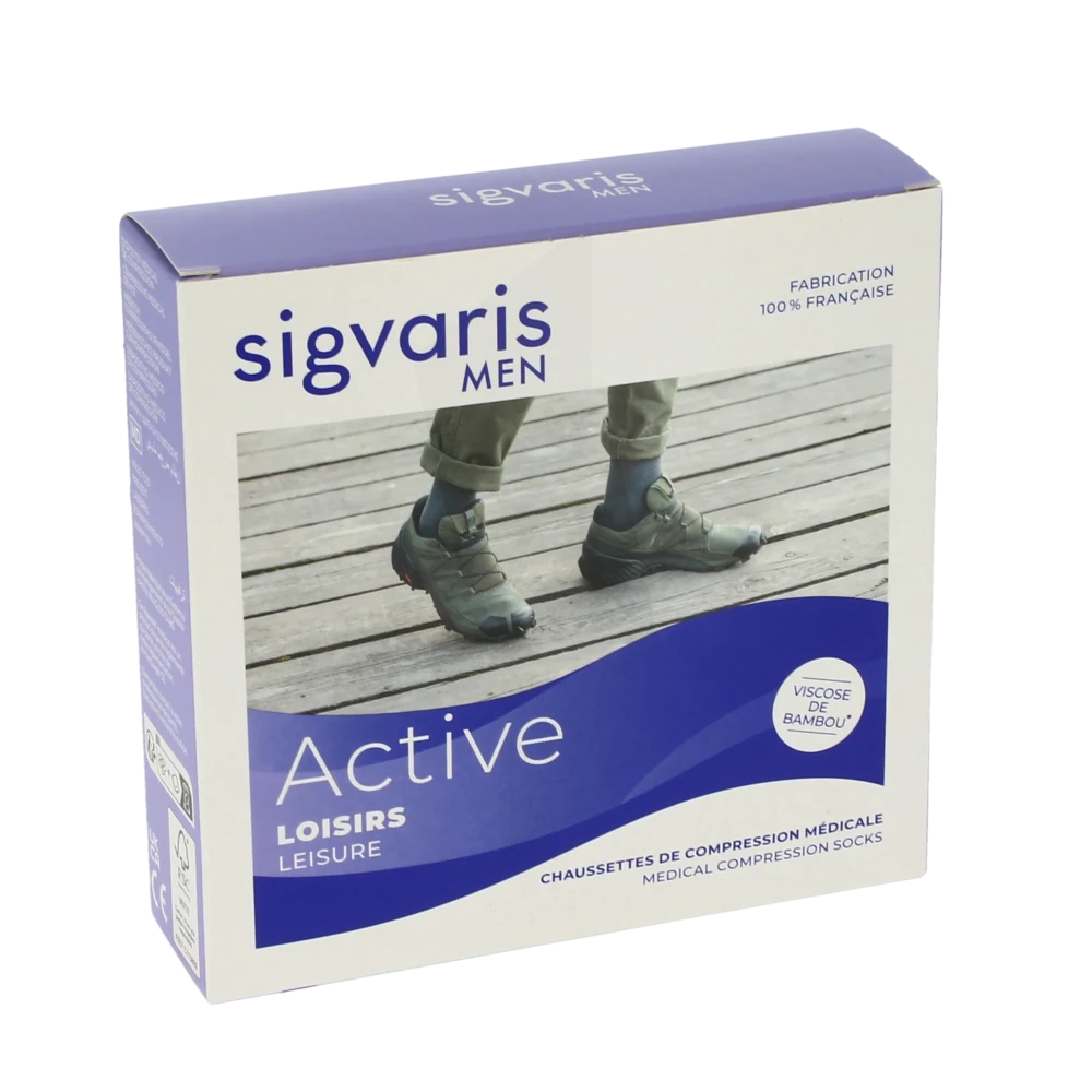 Sigvaris Active Loisirs New Chaussette Classe 2 Homme Noir Normal L