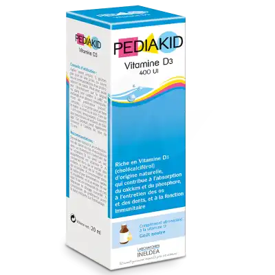 Pédiakid Vitamine D3 Solution Buvable 20ml à LORMONT