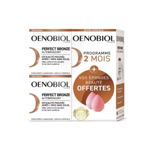 Oenobiol Perfect Bronz Caps Autobronzant 2pots/30+2 Beauty Blender