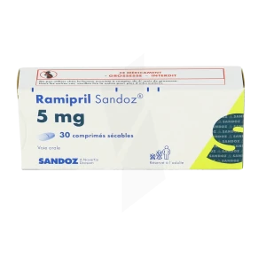 Ramipril Sandoz 5 Mg, Comprimé Sécable