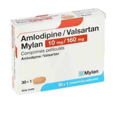Amlodipine/valsartan Mylan 10 Mg/160 Mg, Comprimé Pelliculé à Paris