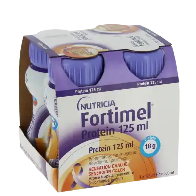 Fortimel Protein Sensation Chaude Nutriment Tropical Gingembre 4 Bouteilles/125ml