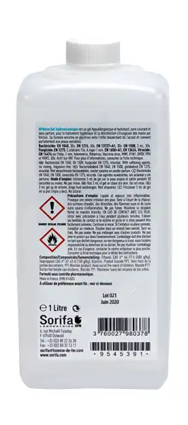 Hpderm® Gel Hydroalcoolique Désinfection Des Mains Par Friction Flacon 1l