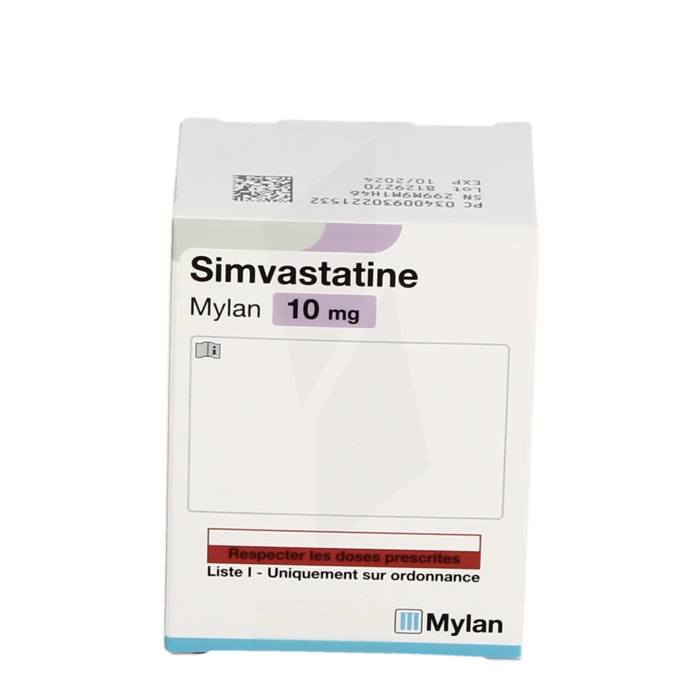 Pharmacie Blanchard - Médicament Simvastatine Mylan 10 Mg ...