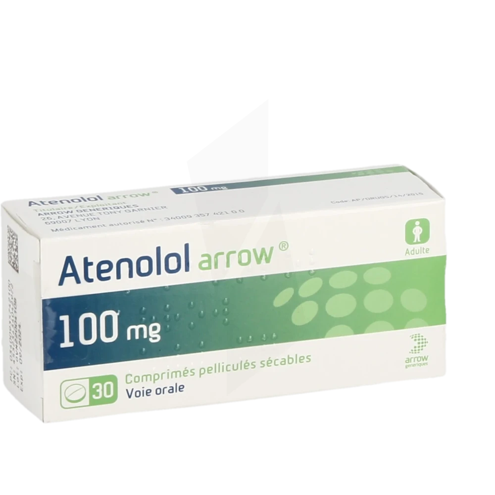 Atenolol Arrow 100 Mg, Comprimé Pelliculé Sécable