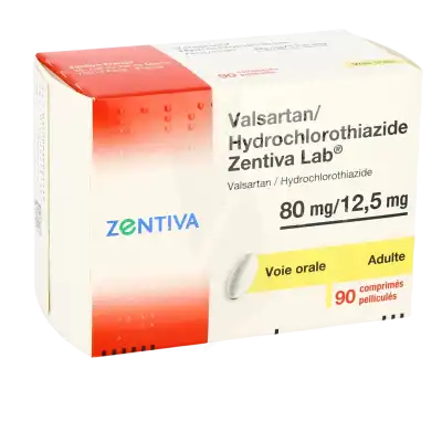 VALSARTAN HYDROCHLOROTHIAZIDE ZENTIVA LAB 80 mg/12,5 mg, comprimé pelliculé