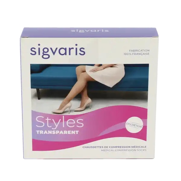 Sigvaris Styles Transparent Chaussettes  Femme Classe 2 Noir X Large Normal