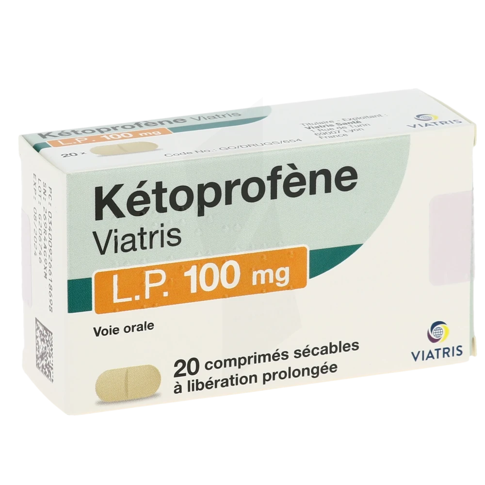 Ketoprofene Viatris Lp 100 Mg, Comprimé Sécable à Libération Prolongée