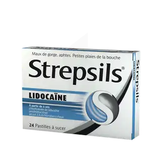 Strepsils Lidocaïne Pastilles Plq/24 à AMBARÈS-ET-LAGRAVE