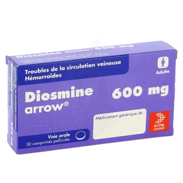 Diosmine Arrow 600 Mg, Comprimé Pelliculé
