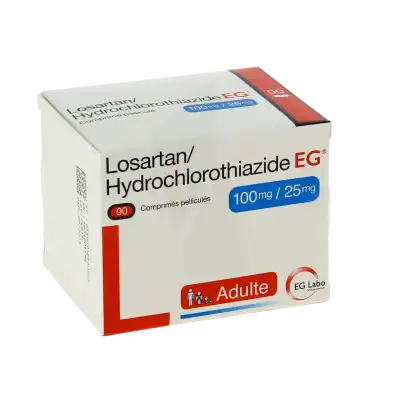 Losartan/hydrochlorothiazide Eg 100 Mg/25 Mg, Comprimé Pelliculé à NOROY-LE-BOURG